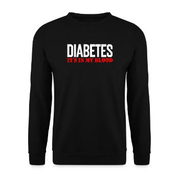 Diabetes liegt in meinem Blut - Unisex Pullover - Schwarz - Vorne - Alina (178cm) & Michal (187cm)
