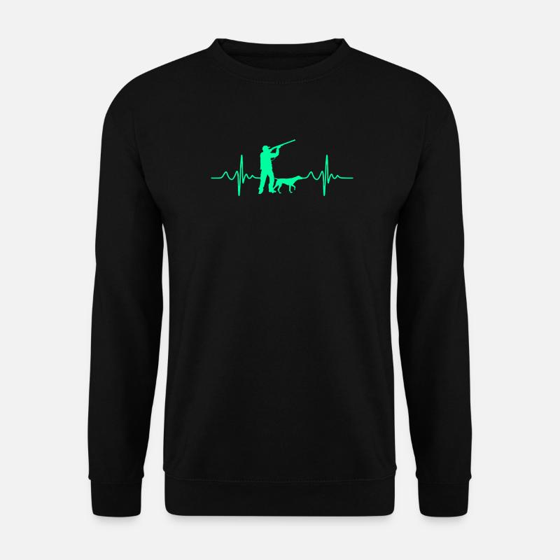 Herzschlag Jäger Jagd - Unisex Pullover - Schwarz