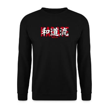 Wado Ryu Karate Kanji Art martial japonais - Sweat-shirt Unisexe - noir - Devant - Alina (178cm) & Michal (187cm)