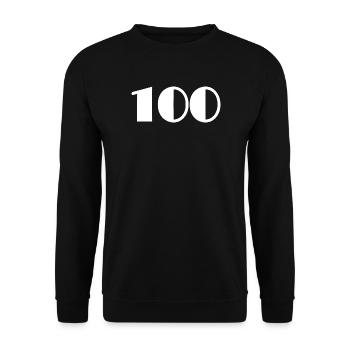 100. 100 JAHRE. 100-JÄHRIGES JUBILÄUM. GEBURTSTAG 100 - Unisex Pullover - Schwarz - Vorne - Alina (178cm) & Michal (187cm)