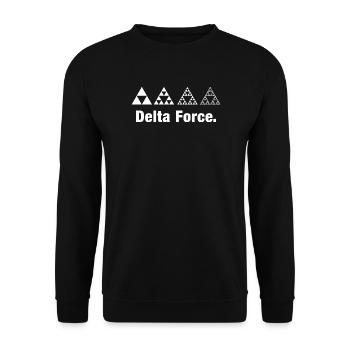 Fractal Triangle Force Geometry Recursion - Unisex Sweatshirt - black - Front - Alina (178cm) & Michal (187cm)