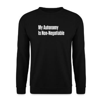 My Autonomy Is Non Negotiable PDA ND - Unisex Sweatshirt - black - Front - Alina (178cm) & Michal (187cm)