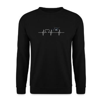 Raies Manta Raies - Sweat-shirt Unisexe - noir - Devant - Alina (178cm) & Michal (187cm)