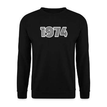 Né en 1974 - Sweat-shirt Unisexe - noir - Devant - Alina (178cm) & Michal (187cm)