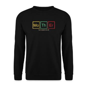 Mother Periodensystem Mama Geschenk - Unisex Pullover - Schwarz - Vorne - Alina (178cm) & Michal (187cm)