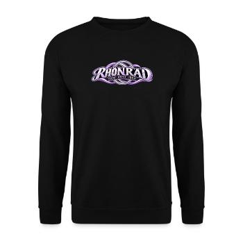 Rhönrad Motiv Lila Knoten - Unisex Pullover - Schwarz - Vorne - Alina (178cm) & Michal (187cm)