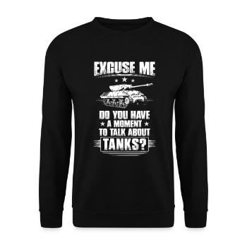 Tank fan tank driver military tank soldier - Unisex Sweatshirt - black - Front - Alina (178cm) & Michal (187cm)