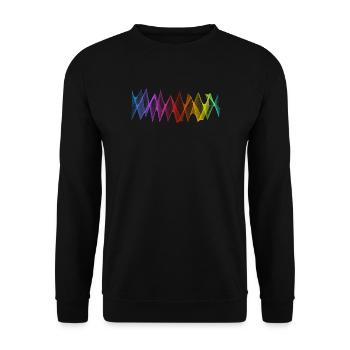 Abstract Lines Design 04 - Unisex Sweatshirt - black - Front - Alina (178cm) & Michal (187cm)