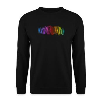 Abstract Lines Design 12 - Unisex Sweatshirt - black - Front - Alina (178cm) & Michal (187cm)