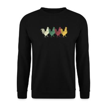 Hahn - Unisex Pullover - Schwarz - Vorne - Alina (178cm) & Michal (187cm)