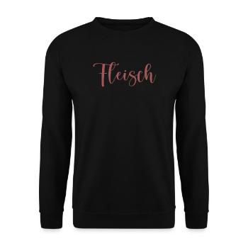 Fleisch - Unisex Pullover - Schwarz - Vorne - Alina (178cm) & Michal (187cm)