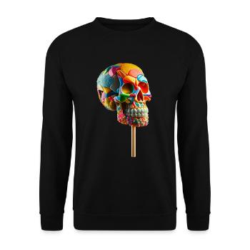 Bonbons Lollipop Crâne - Sweat-shirt Unisexe - noir - Devant - Alina (178cm) & Michal (187cm)
