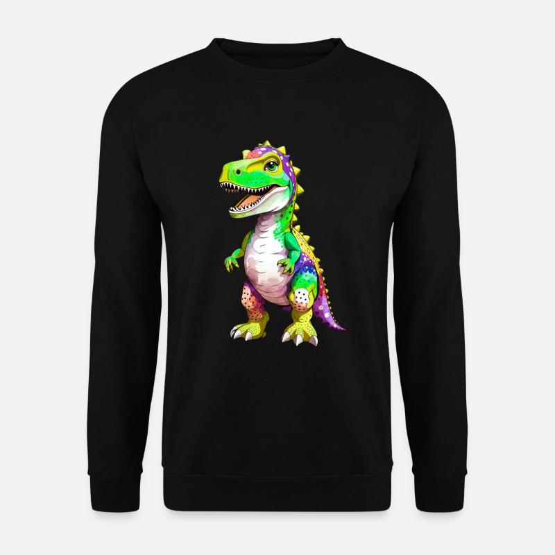 Rainbow T-Rex Dinosaur - Unisex Sweatshirt - black