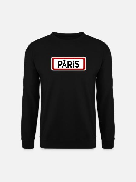 Panneau signalétique ville de Paris - Sweat-shirt Unisexe - noir
