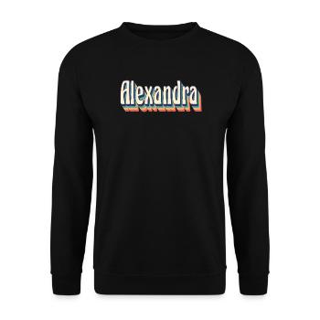 Alexandra t-shirt rétro vintage t-shirt cadeau - Sweat-shirt Unisexe - noir - Devant - Alina (178cm) & Michal (187cm)