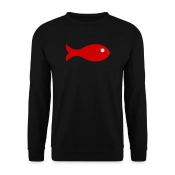 SARDINE. FISH. APRIL FOOL - Unisex Sweatshirt - black - Front - Alina (178cm) & Michal (187cm)