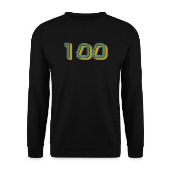 100. 100 JAHRE. 100-JÄHRIGES JUBILÄUM. GEBURTSTAG 100 - Unisex Pullover - Schwarz - Vorne - Alina (178cm) & Michal (187cm)