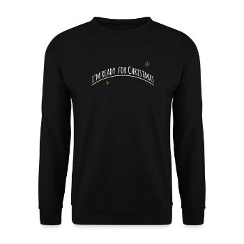 now im ready for christmas > Vectorgraphic - Unisex Sweatshirt - black - Front - Alina (178cm) & Michal (187cm)