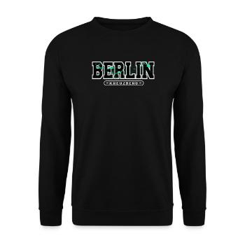 Berlin Kreuzberg Neon Grunge - Unisex Pullover - Schwarz - Vorne - Alina (178cm) & Michal (187cm)