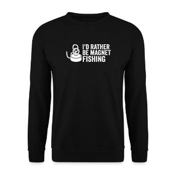 Neodymium Magnet Fishing Magnetic Fisher - Unisex Sweatshirt - black - Front - Alina (178cm) & Michal (187cm)