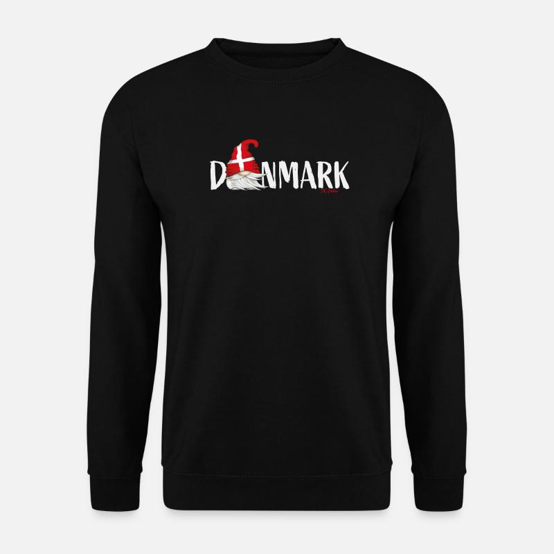 Danmark Schriftzug Gnom Dänemark Flagge - Unisex Pullover - Schwarz