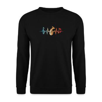 Cor ténor Battement de cœur Musicien de cor ténor - Sweat-shirt Unisexe - noir - Devant - Alina (178cm) & Michal (187cm)
