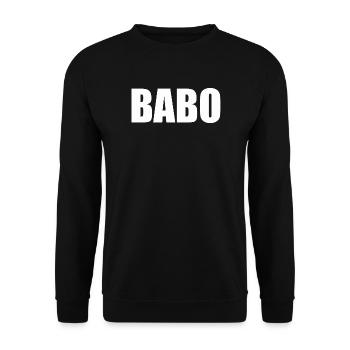 babo_ffm_cho_frankfurt_haft_shirt_geschenk - Unisex Pullover - Schwarz - Vorne - Alina (178cm) & Michal (187cm)