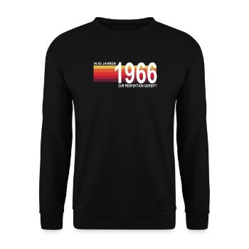 60th Birthday Retro Vintage 1966 Perfection - Unisex Sweatshirt - black - Front - Alina (178cm) & Michal (187cm)