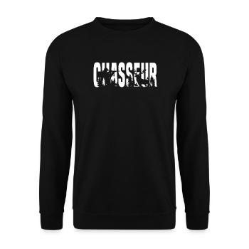 Tshirt Chasseur Nature et Cerf - Sweat-shirt Unisexe - noir - Devant - Alina (178cm) & Michal (187cm)