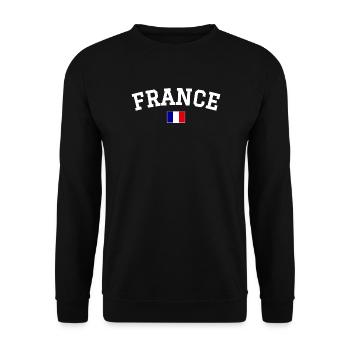 France Flagge Design Weiss - Unisex Pullover - Schwarz - Vorne - Alina (178cm) & Michal (187cm)