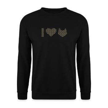 I Heart Cats from small Cat Faces  - Unisex Sweatshirt - black - Front - Alina (178cm) & Michal (187cm)
