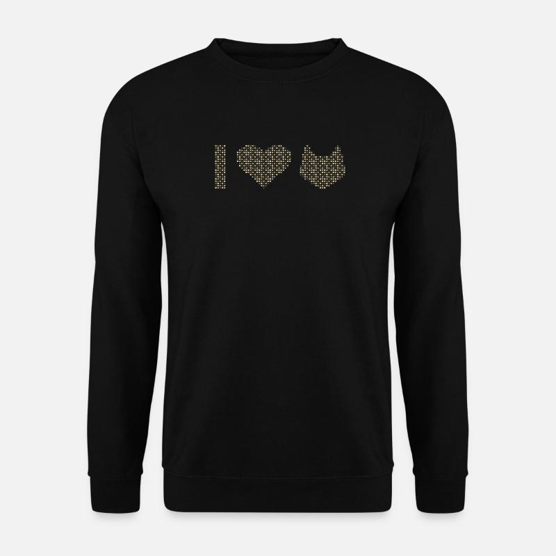 Ich Herz Katzen von Small Cat Faces - Unisex Pullover - Schwarz