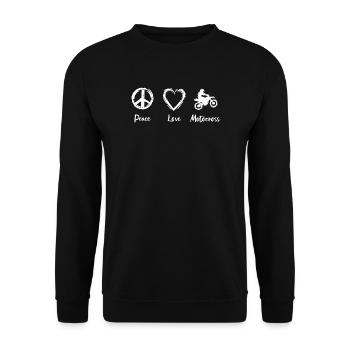 Peace Love Motocross - Unisex Sweatshirt - black - Front - Alina (178cm) & Michal (187cm)