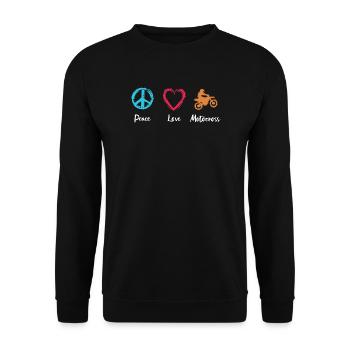 Frieden Liebe Motocross - Unisex Pullover - Schwarz - Vorne - Alina (178cm) & Michal (187cm)
