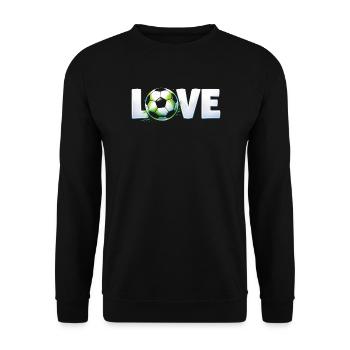 Liebe zum Design von Rundballen im Fußball - Unisex Pullover - Schwarz - Vorne - Alina (178cm) & Michal (187cm)