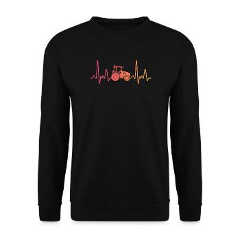 tracteur sunset battement de coeur agriculteur - Sweat-shirt Unisexe - noir - Devant - Alina (178cm) & Michal (187cm)