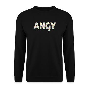 Angy Dotday name - Unisex Pullover - Schwarz - Vorne - Alina (178cm) & Michal (187cm)