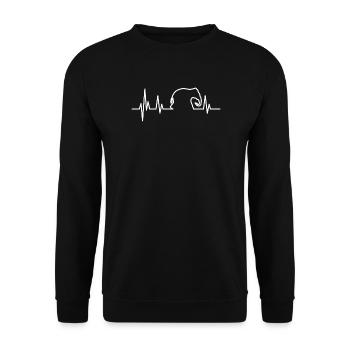 Elephant heartbeat white - Unisex Sweatshirt - black - Front - Alina (178cm) & Michal (187cm)