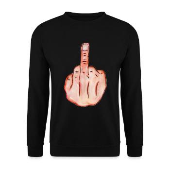 middle finger - Unisex Sweatshirt - black - Front - Alina (178cm) & Michal (187cm)