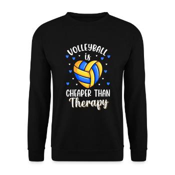 Volleyball player heartbeat - Unisex Sweatshirt - black - Front - Alina (178cm) & Michal (187cm)