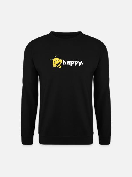 Biene glücklich. Sei glücklich. |lustiges Wortspiel-Bienendesign| - Unisex Pullover - Schwarz