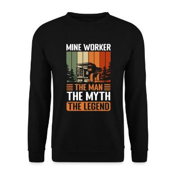 Miner Men Miners Helmet - Unisex Sweatshirt - black - Front - Alina (178cm) & Michal (187cm)
