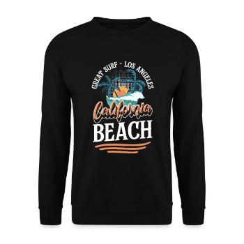 Surf de vagues d’été - Sweat-shirt Unisexe - noir - Devant - Alina (178cm) & Michal (187cm)