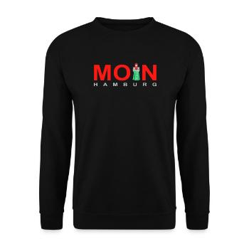 Moin Hamburg, Leuchtturm "Bunthaus" Deutschland - Unisex Pullover - Schwarz - Vorne - Alina (178cm) & Michal (187cm)
