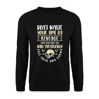 Karma Attitude Motivation Spiritual - Unisex Sweatshirt - black - Front - Alina (178cm) & Michal (187cm)