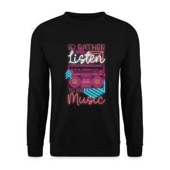 80er Disco Kostüm - Unisex Pullover - Schwarz - Vorne - Alina (178cm) & Michal (187cm)
