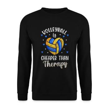 Volleyball Spiel Strand - Unisex Pullover - Schwarz - Vorne - Alina (178cm) & Michal (187cm)