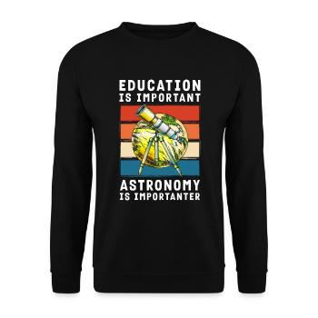 Star Rocket Solar System Science - Unisex Sweatshirt - black - Front - Alina (178cm) & Michal (187cm)