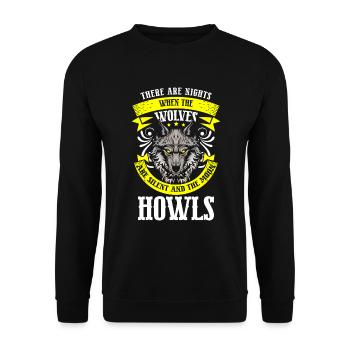 Wolf Rudel Nordisch - Unisex Pullover - Schwarz - Vorne - Alina (178cm) & Michal (187cm)