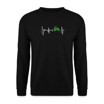Herzschlag Traktor Bauer - Unisex Pullover - Schwarz - Vorne - Alina (178cm) & Michal (187cm)